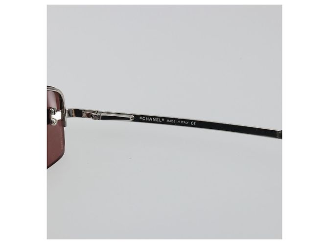 Gafas de sol CHANEL Rimless Metal Red Silver CC Auth BA14258M Plata Roja - vista 9