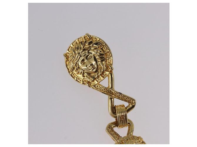 Orecchini Gianni Versace Medusa in metallo color oro Auth BA14710V - vista 12