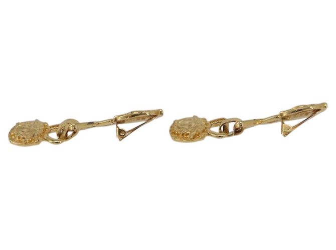 Orecchini Gianni Versace Medusa in metallo color oro Auth BA14710V - vista 18