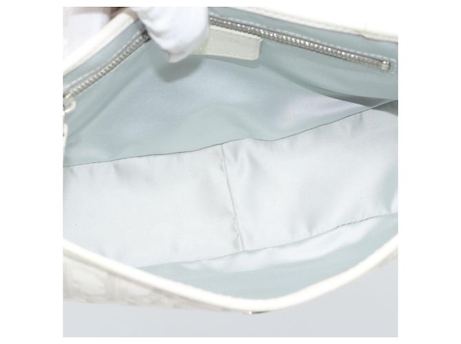 Christian Dior Trotter Canvas Romantic Chain Bag PVC Weiß Silber Authentisch 194899V - Ansicht 16