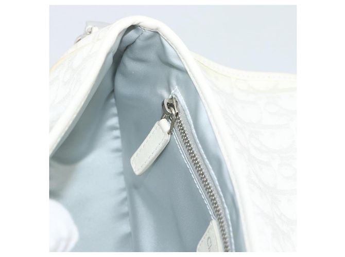 Christian Dior Trotter Canvas Romantic Chain Bag PVC Weiß Silber Authentisch 194899V - Ansicht 19