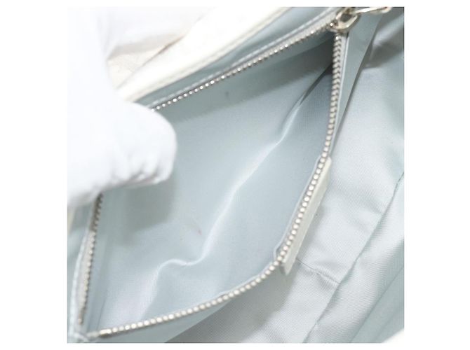 Christian Dior Trotter Canvas Romantic Chain Bag PVC Weiß Silber Authentisch 194899V - Ansicht 20