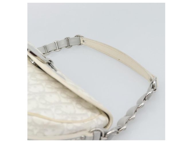 Christian Dior Trotter Canvas Romantic Chain Bag PVC Weiß Silber Authentisch 194899V - Ansicht 8