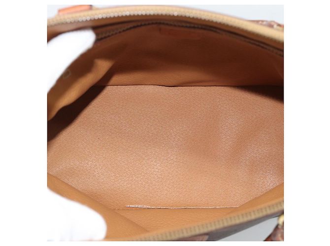 Céline Borsa CELINE Macadam Canvas PVC Pelle Marrone Oro Auth bs36610 D'oro - vue 11