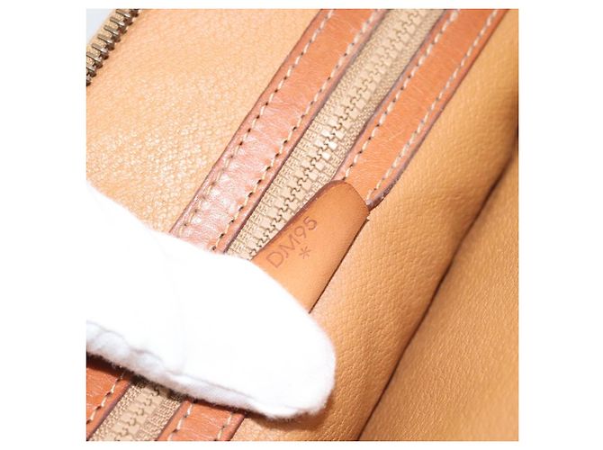 Céline Borsa CELINE Macadam Canvas PVC Pelle Marrone Oro Auth bs36610 D'oro - vue 12