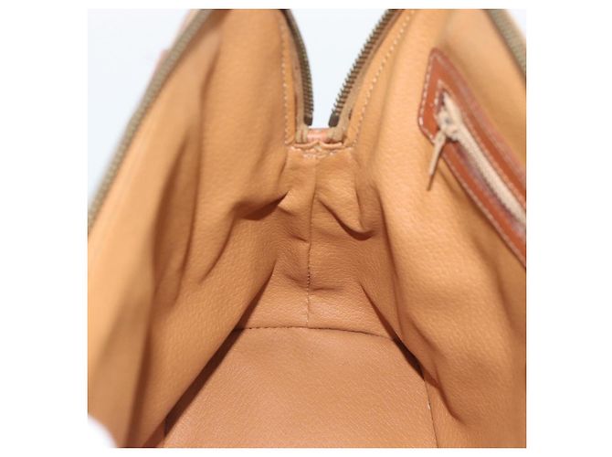 Céline Borsa CELINE Macadam Canvas PVC Pelle Marrone Oro Auth bs36610 D'oro - vue 19