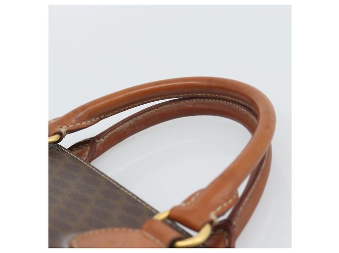 Céline Borsa CELINE Macadam Canvas PVC Pelle Marrone Oro Auth bs36610 D'oro - vue 8