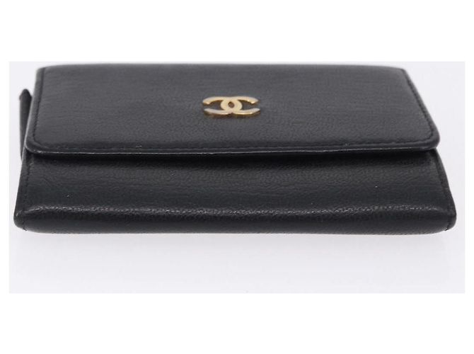 CHANEL Portafoglio Cambon Line in pelle Caviar Black 5 Set CC Auth fm5423 Nero - vista 10