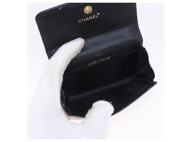 CHANEL Portafoglio Cambon Line in pelle Caviar Black 5 Set CC Auth fm5423 Nero - vista 11