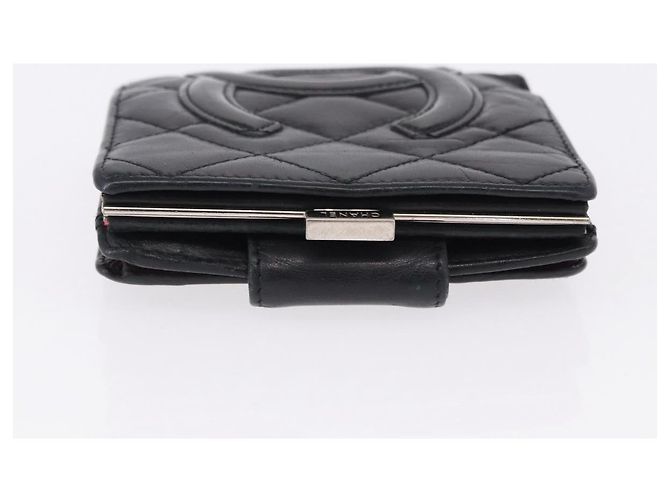 CHANEL Portafoglio Cambon Line in pelle Caviar Black 5 Set CC Auth fm5423 Nero - vista 12