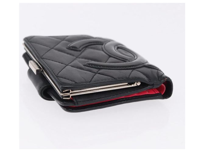 CHANEL Portafoglio Cambon Line in pelle Caviar Black 5 Set CC Auth fm5423 Nero - vista 13
