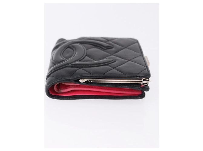 CHANEL Portafoglio Cambon Line in pelle Caviar Black 5 Set CC Auth fm5423 Nero - vista 14