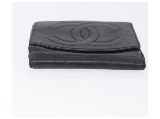 CHANEL Portafoglio Cambon Line in pelle Caviar Black 5 Set CC Auth fm5423 Nero - vista 21
