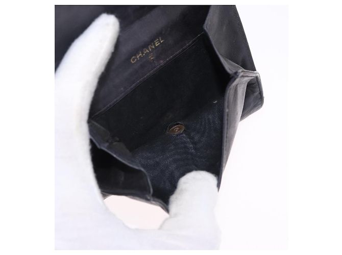 CHANEL Portafoglio Cambon Line in pelle Caviar Black 5 Set CC Auth fm5423 Nero - vista 23