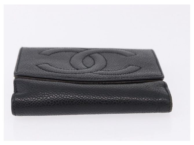 CHANEL Portafoglio Cambon Line in pelle Caviar Black 5 Set CC Auth fm5423 Nero - vista 26