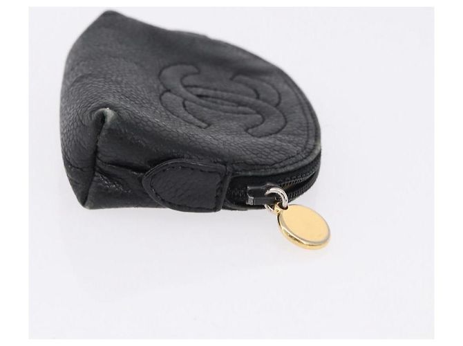 CHANEL Portafoglio Cambon Line in pelle Caviar Black 5 Set CC Auth fm5423 Nero - vista 4