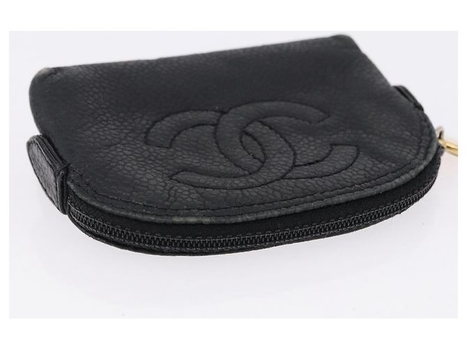 CHANEL Portafoglio Cambon Line in pelle Caviar Black 5 Set CC Auth fm5423 Nero - vista 5
