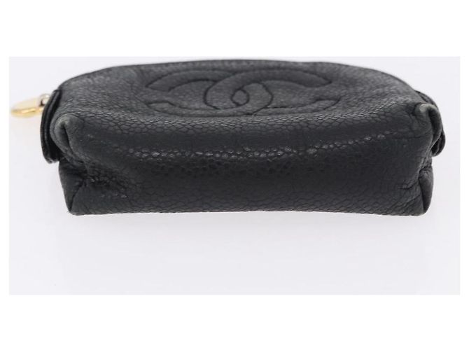 CHANEL Portafoglio Cambon Line in pelle Caviar Black 5 Set CC Auth fm5423 Nero - vista 6