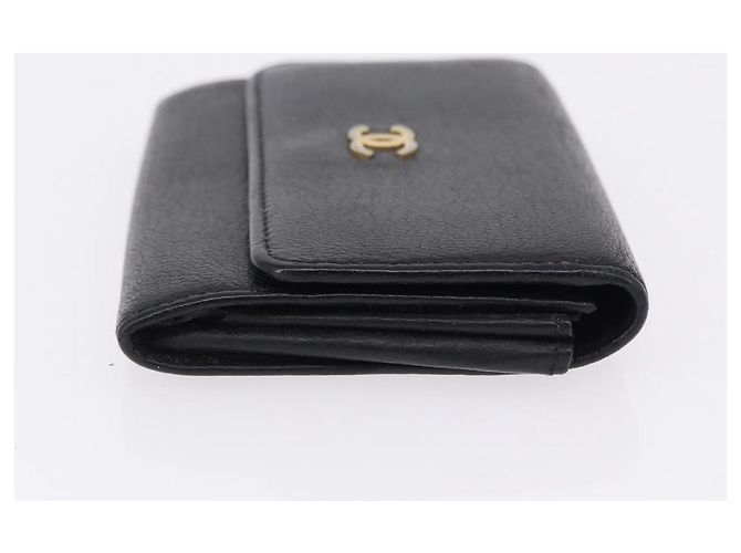 CHANEL Portafoglio Cambon Line in pelle Caviar Black 5 Set CC Auth fm5423 Nero - vista 8