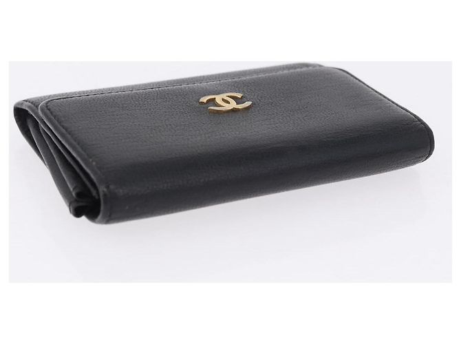 CHANEL Portafoglio Cambon Line in pelle Caviar Black 5 Set CC Auth fm5423 Nero - vista 9