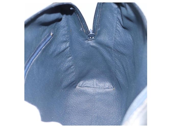 Borsa Boston GUCCI GG Supreme Sherry Line PVC 2way Navy Gold Auth 194672V D'oro Blu navy - vista 18