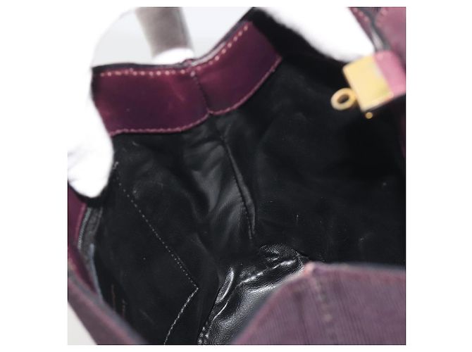 Borsa Salvatore Ferragamo Vala in tela Viola e Oro Autentica 195276 - vista 17