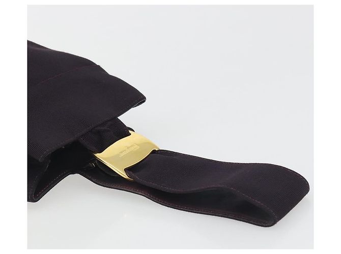 Borsa Salvatore Ferragamo Vala in tela Viola e Oro Autentica 195276 - vista 7