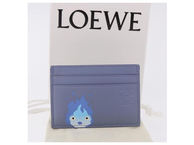 LOEWE x Studio Ghibli Howl's Moving Castle Calcifer Tarjetero Azul Auth 167486SM - vista 12