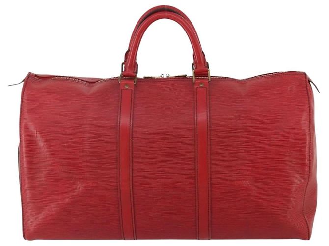 LOUIS VUITTON Epi Keepall 50 Boston Bag Rosso M42967 LV Auth 193031A - vista 13