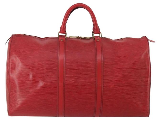 LOUIS VUITTON Epi Keepall 50 Boston Bag Rosso M42967 LV Auth 193031A - vista 2