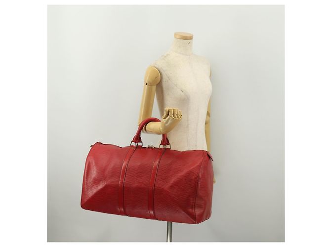 LOUIS VUITTON Epi Keepall 50 Boston Bag Rosso M42967 LV Auth 193031A - vista 21