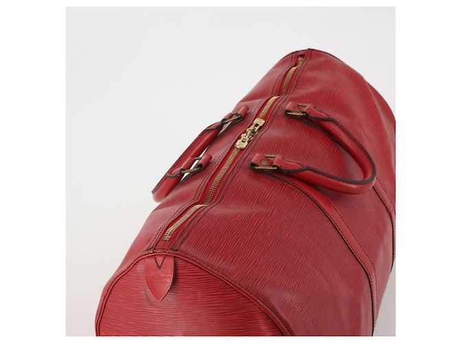 LOUIS VUITTON Epi Keepall 50 Boston Bag Rosso M42967 LV Auth 193031A - vista 6