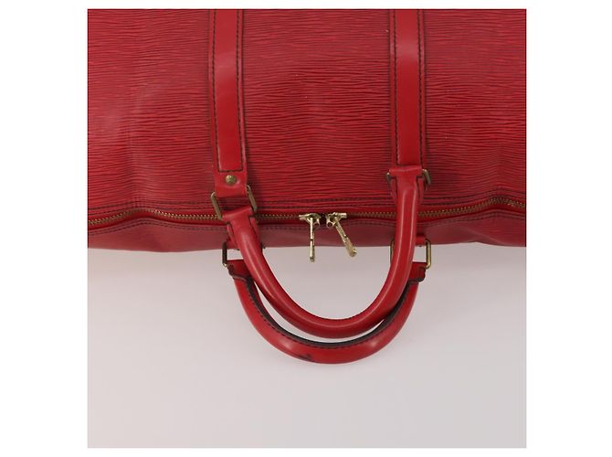 LOUIS VUITTON Epi Keepall 50 Boston Bag Rosso M42967 LV Auth 193031A - vista 7