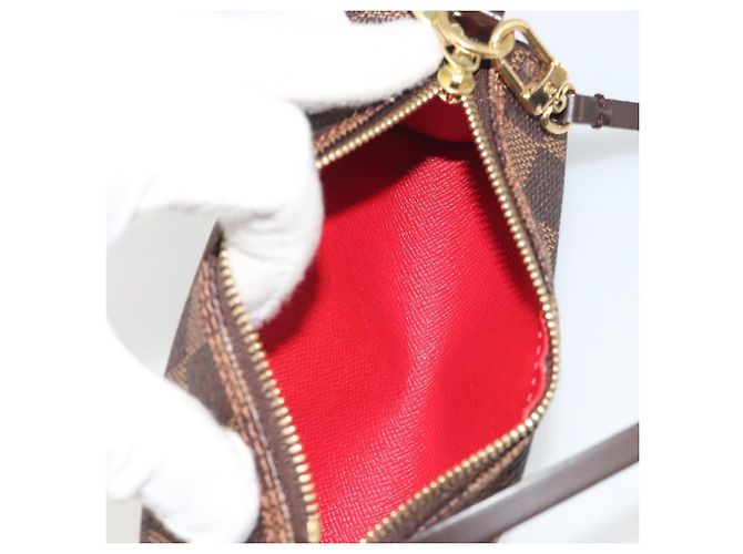 LOUIS VUITTON Damier Ebene Papillon Pouch LV Auth 193550V - vista 12