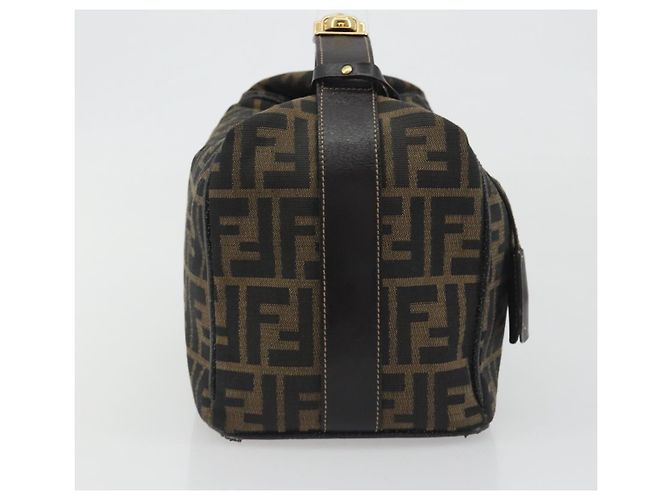 Borsa a Mano FENDI Zucca Canvas Nero Marrone Auth 192526A - vista 4
