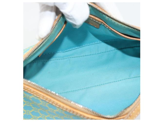 Céline CELINE Macadam Canvas Accessory Pouch Turquoise Blue Silver Auth 194735V Silvery - view 10