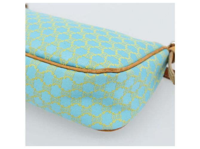 Céline CELINE Macadam Canvas Accessory Pouch Turquoise Blue Silver Auth 194735V Silvery - view 15