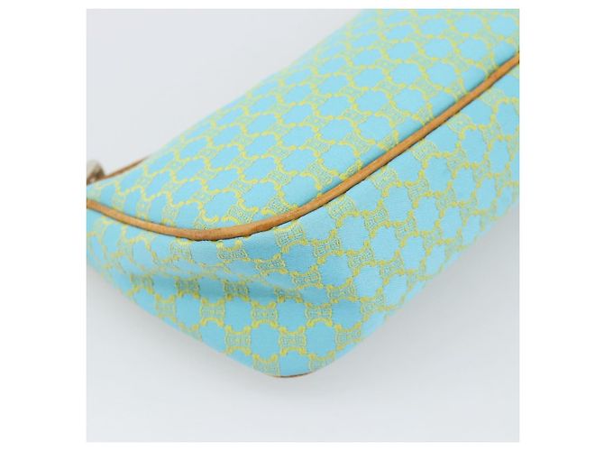 Céline CELINE Macadam Canvas Accessory Pouch Turquoise Blue Silver Auth 194735V Silvery - view 16