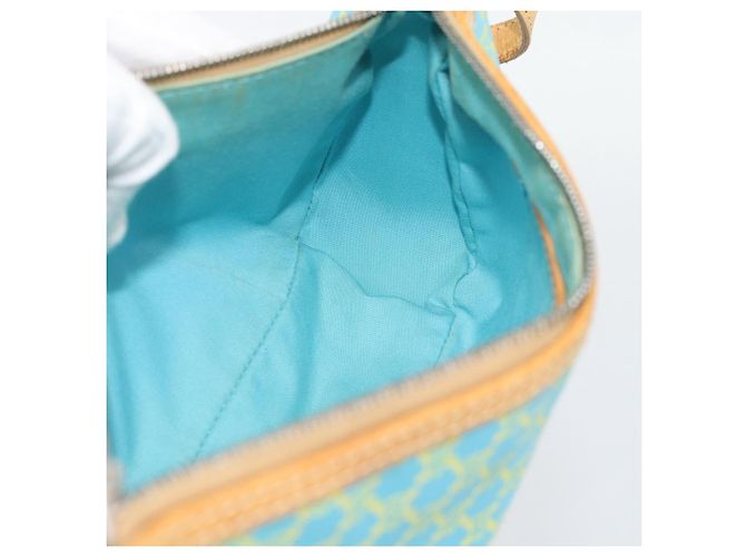 Céline CELINE Macadam Canvas Accessory Pouch Turquoise Blue Silver Auth 194735V Silvery - view 20
