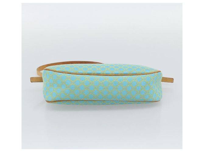 Céline CELINE Macadam Canvas Accessory Pouch Turquoise Blue Silver Auth 194735V Silvery - view 5