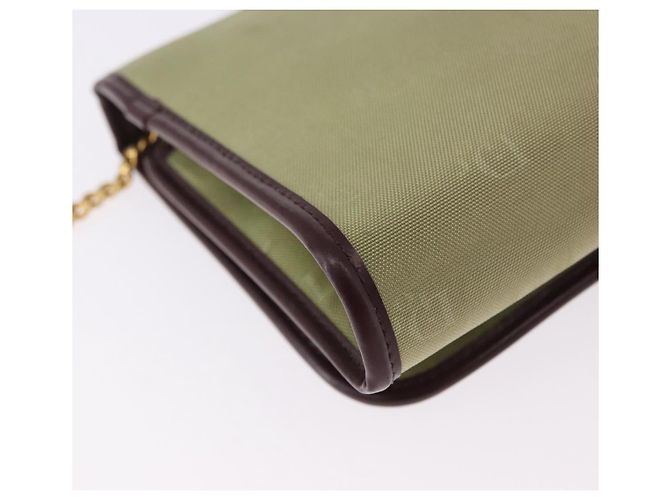 Borsa a tracolla con catena Christian Dior in nylon beige oro Auth bs36401 D'oro - vista 12