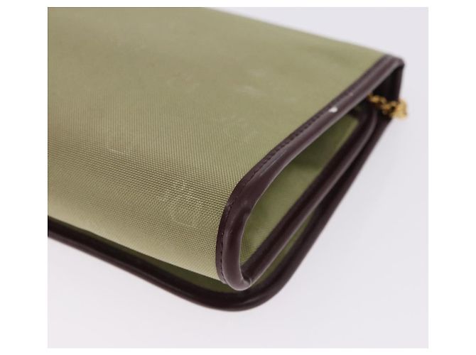 Borsa a tracolla con catena Christian Dior in nylon beige oro Auth bs36401 D'oro - vista 13