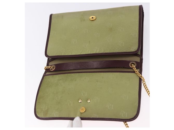 Borsa a tracolla con catena Christian Dior in nylon beige oro Auth bs36401 D'oro - vista 15