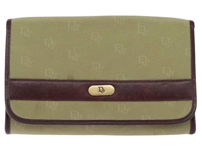 Borsa a tracolla con catena Christian Dior in nylon beige oro Auth bs36401 D'oro - vista 2