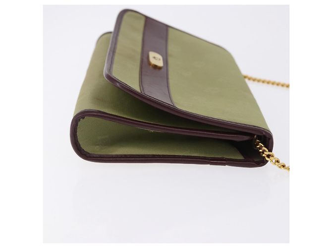 Borsa a tracolla con catena Christian Dior in nylon beige oro Auth bs36401 D'oro - vista 4