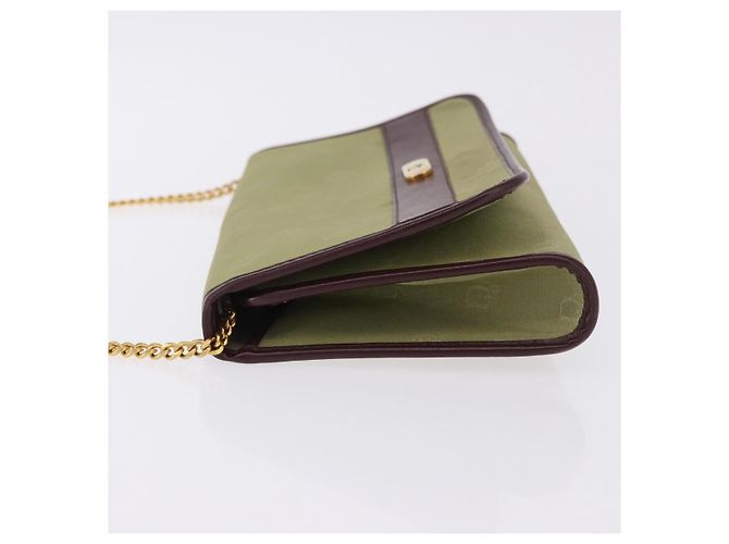 Borsa a tracolla con catena Christian Dior in nylon beige oro Auth bs36401 D'oro - vista 5