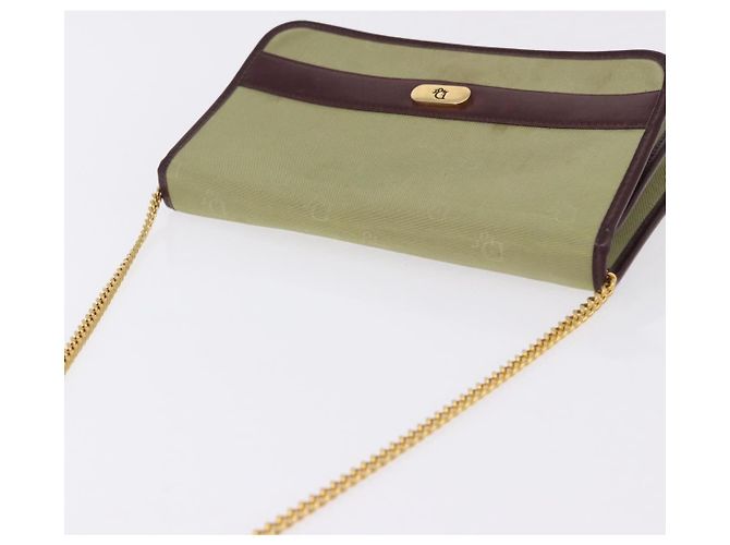Borsa a tracolla con catena Christian Dior in nylon beige oro Auth bs36401 D'oro - vista 6