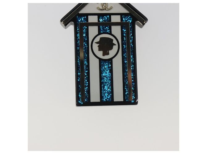 Spilla CHANEL in plastica Blu CC Auth 195313M - vista 5