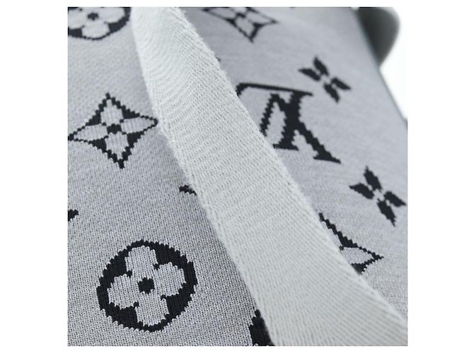 LOUIS VUITTON Monogram Jacquard Knit Horizon Soft 2R55 Gray M20129 Auth ki6739M Marrone - vista 27