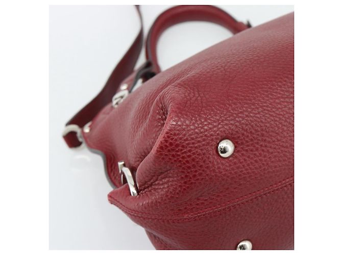 Borsa Salvatore Ferragamo Gancini in Pelle 2way Rossa Argento Auth gh2288A Rosso - vista 15
